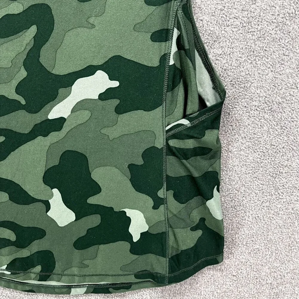 Old navy Top Girls XL (14-16) Youth crop Tank camo‎ green active scoop neck